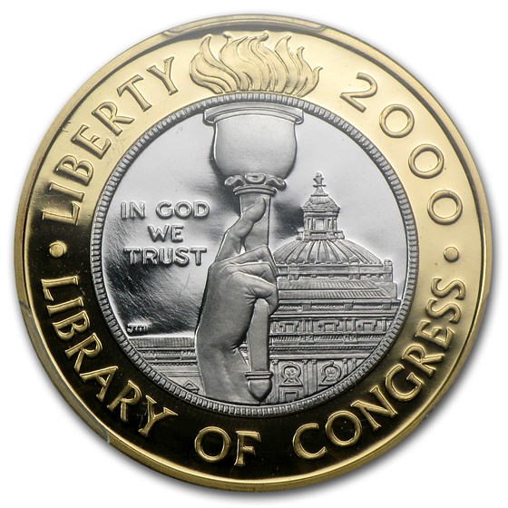 2000-W Gold/Platinum $10 Commem Library of Congress PR-70 PCGS