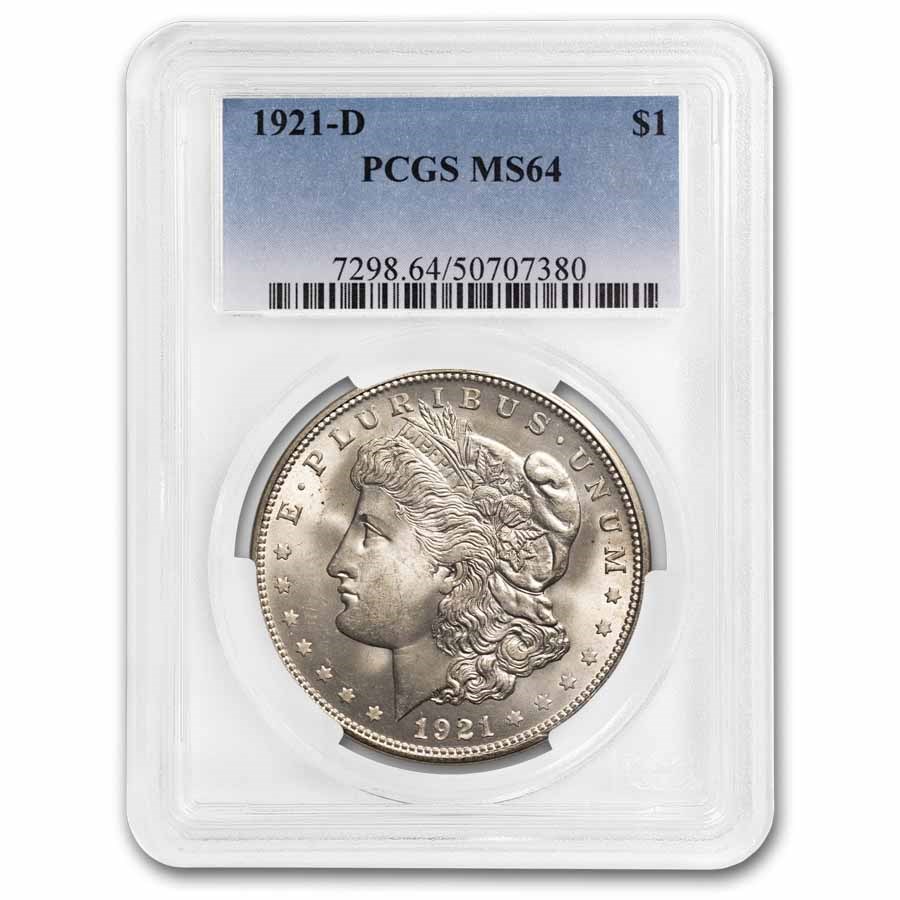 1921-D Morgan Dollar MS-64 PCGS