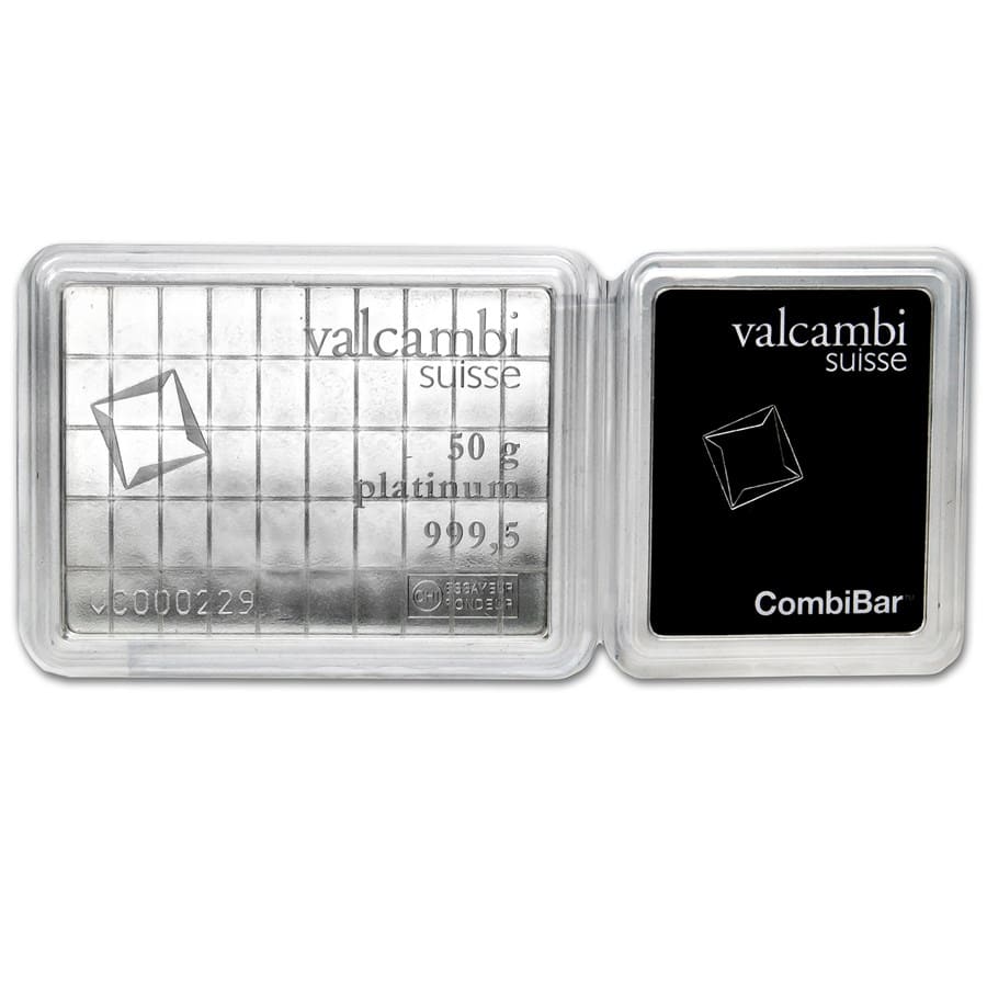 50x 1 gram Platinum CombiBar™ - Valcambi (In Assay) 50x 1 gram Platinum CombiBar™ - Valcambi (In Assay)