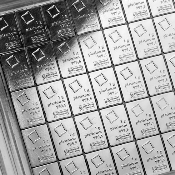 50x 1 gram Platinum CombiBar™ - Valcambi (In Assay)