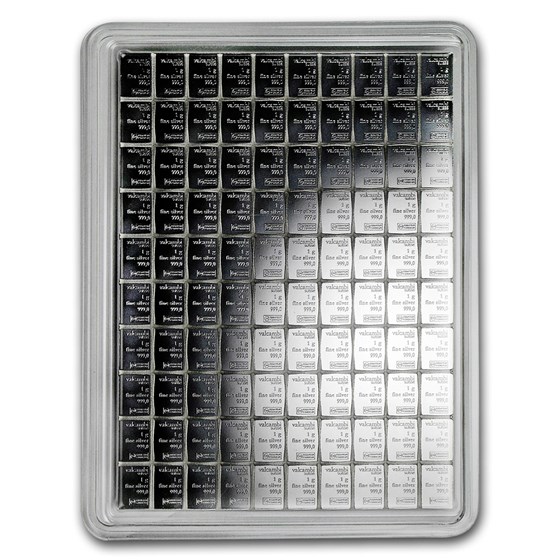 100x 1 gram Silver Bar - Valcambi Silver CombiBar™ (w/Assay)