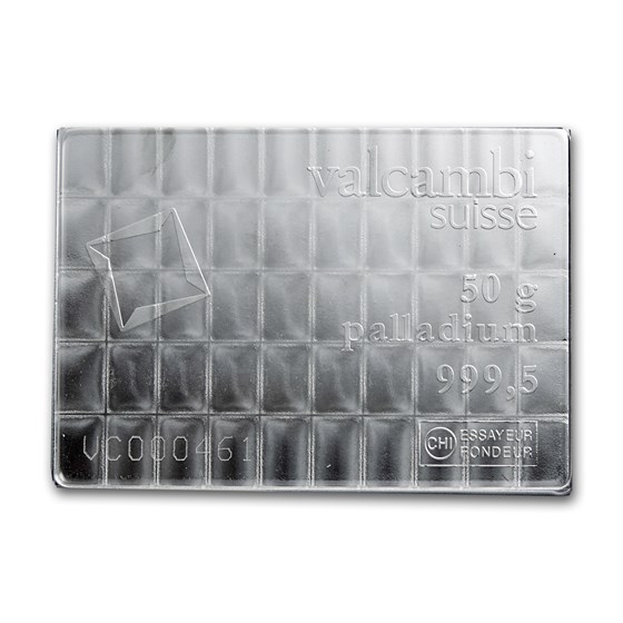 50x 1 gram Palladium CombiBar™ - Valcambi (In Assay)
