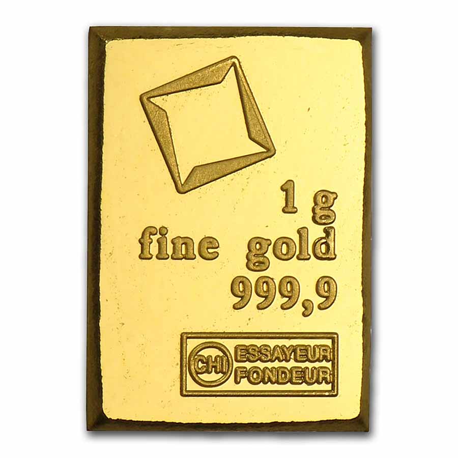 1 gram Gold Bar - Valcambi