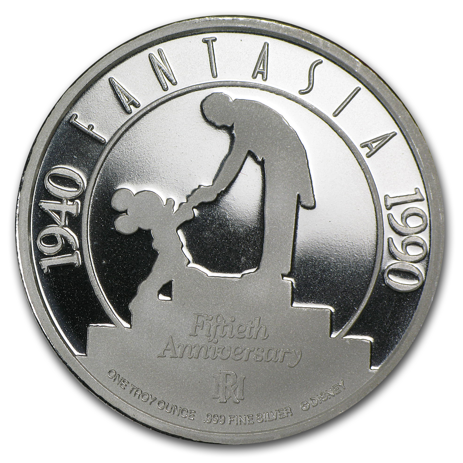 1 oz Silver Round - Walt Disney's Fantasia 50th Anniversary