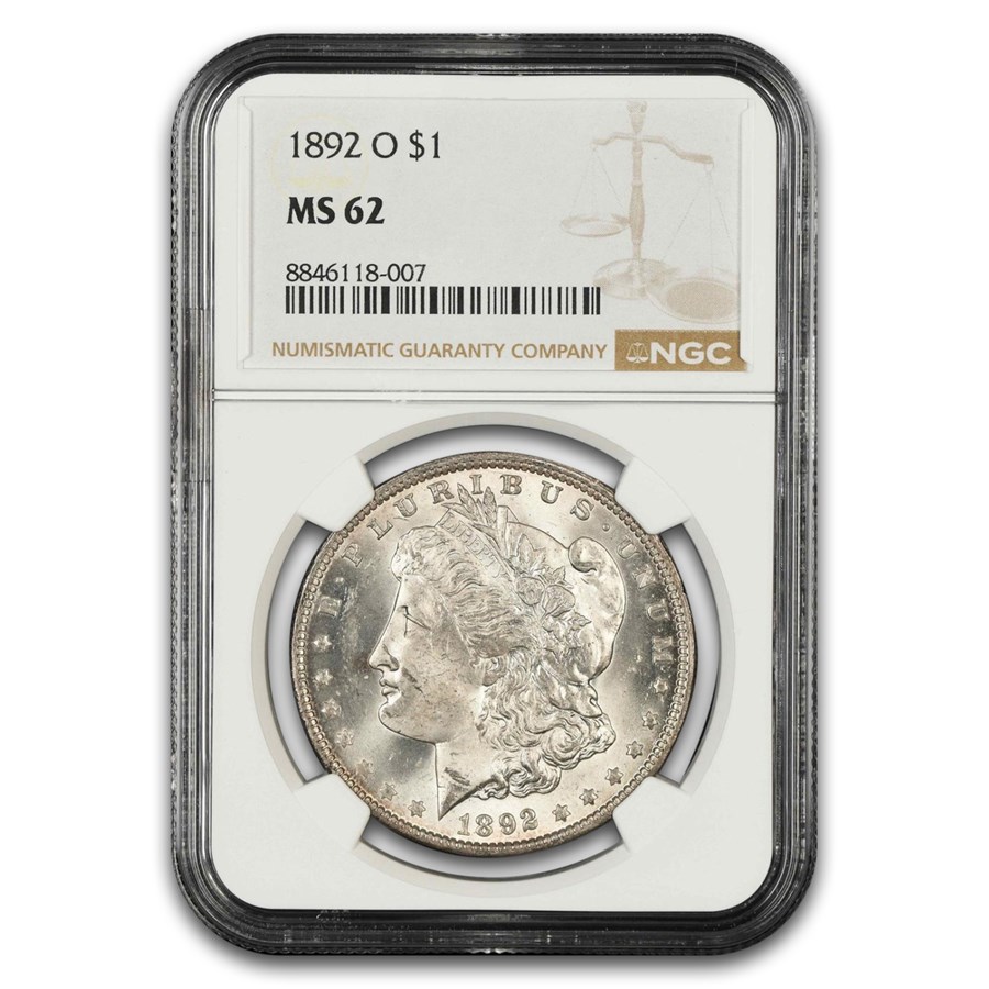 1892-O Morgan Dollar MS-62 NGC