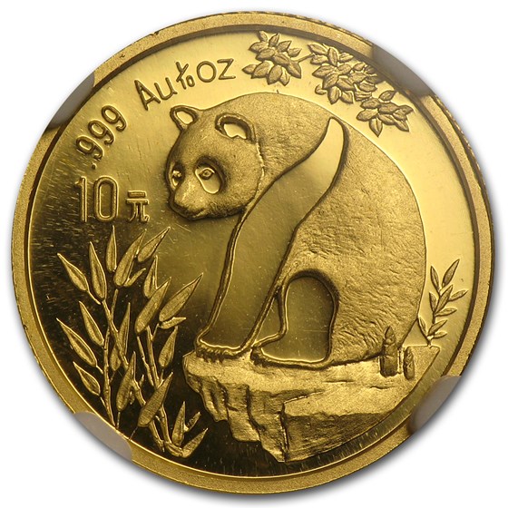 1993 China 1/10 oz Gold Panda Small Date MS-69 NGC