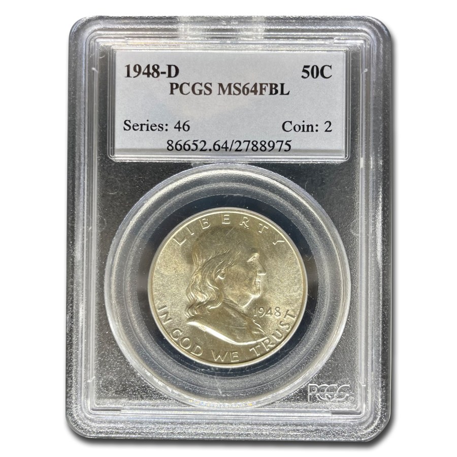 1948-D Franklin Half Dollar MS-64 PCGS (FBL)