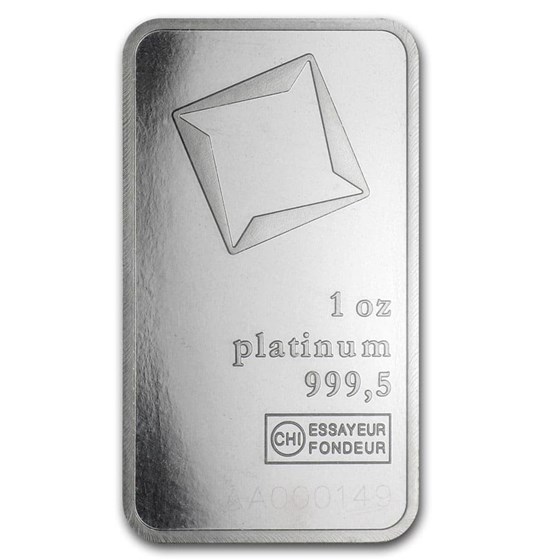 1 oz Platinum Bar - Valcambi (In Assay)