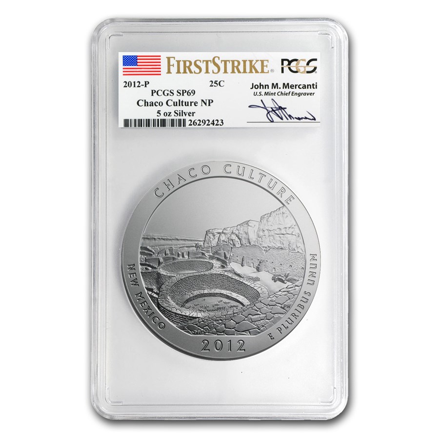 2012-P 5 oz Silver ATB Chaco Culture SP-69 PCGS (FS, Mercanti)