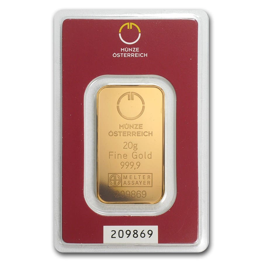 20 gram Gold Bar - Austrian Mint (In Assay)