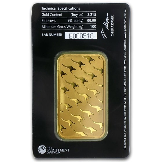 100 gram Gold Bar - The Perth Mint (In Assay)