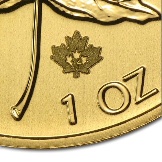 2014 Canada 1 oz Gold Maple Leaf BU