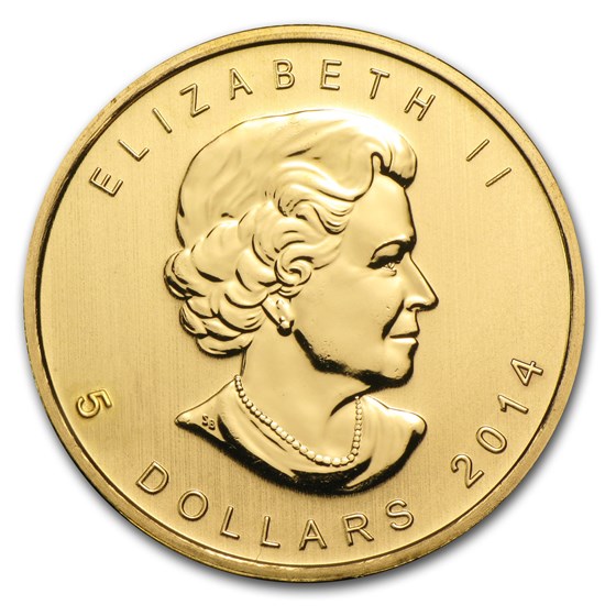 2014 Canada 1/10 oz Gold Maple Leaf BU