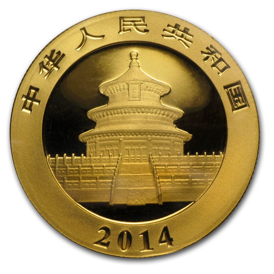 2014 China 1/10 oz Gold Panda BU (Sealed)