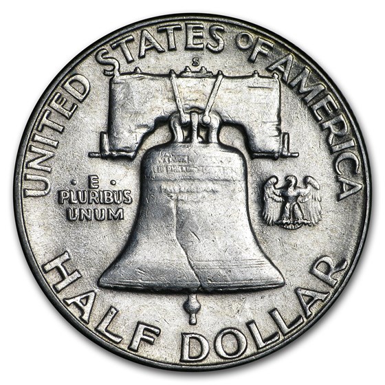 1954-S Franklin Half Dollar Fine/XF
