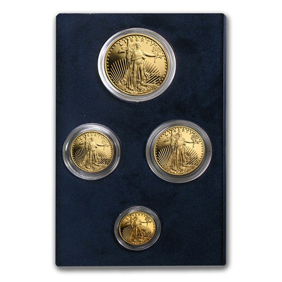 2014-W 4-Coin Proof American Gold Eagle Set (w/Box &amp; COA)