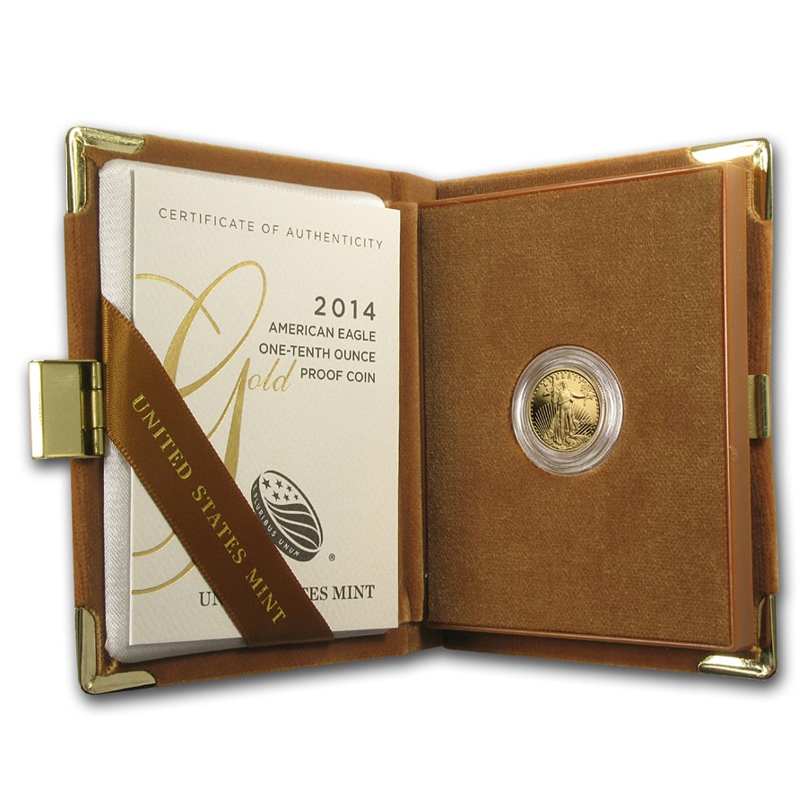 2014-W 1/10 oz Proof American Gold Eagle (w/Box & COA)