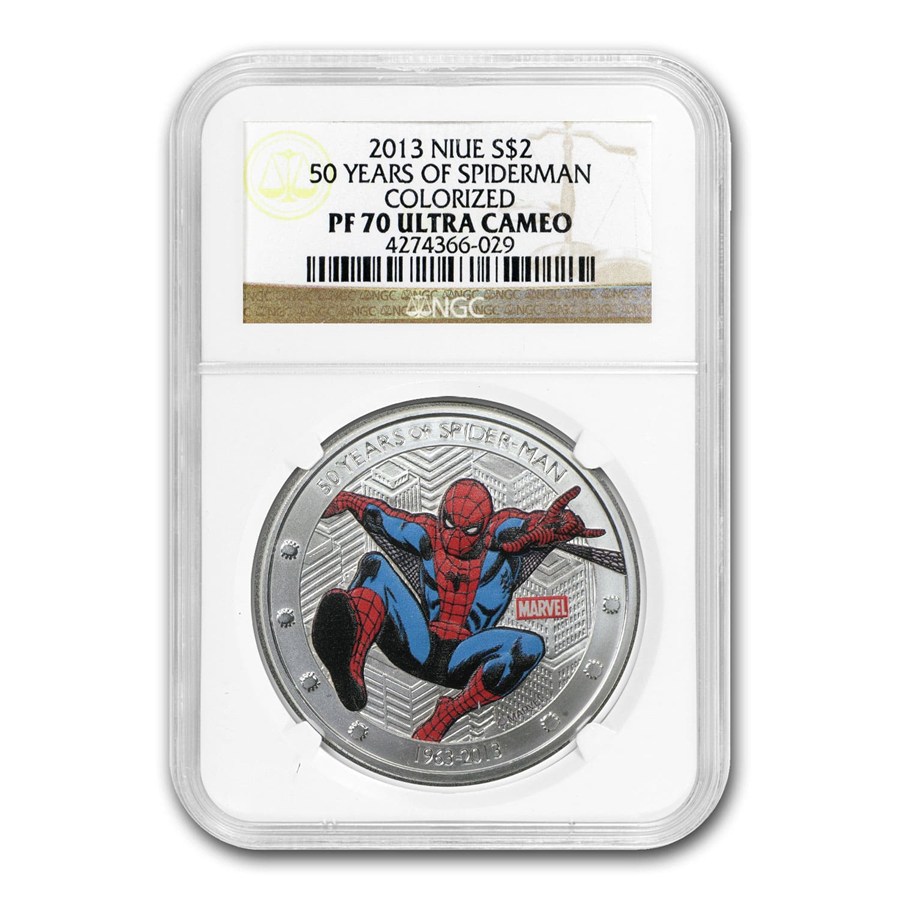 2013 Niue 1 oz Silver 50 Years of Spider-Man PF-70 NGC