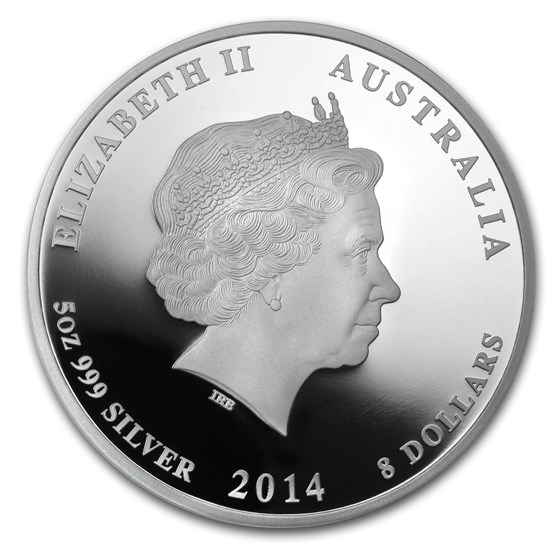 2014 Australia 5 oz Silver Lunar Horse Proof (SII)