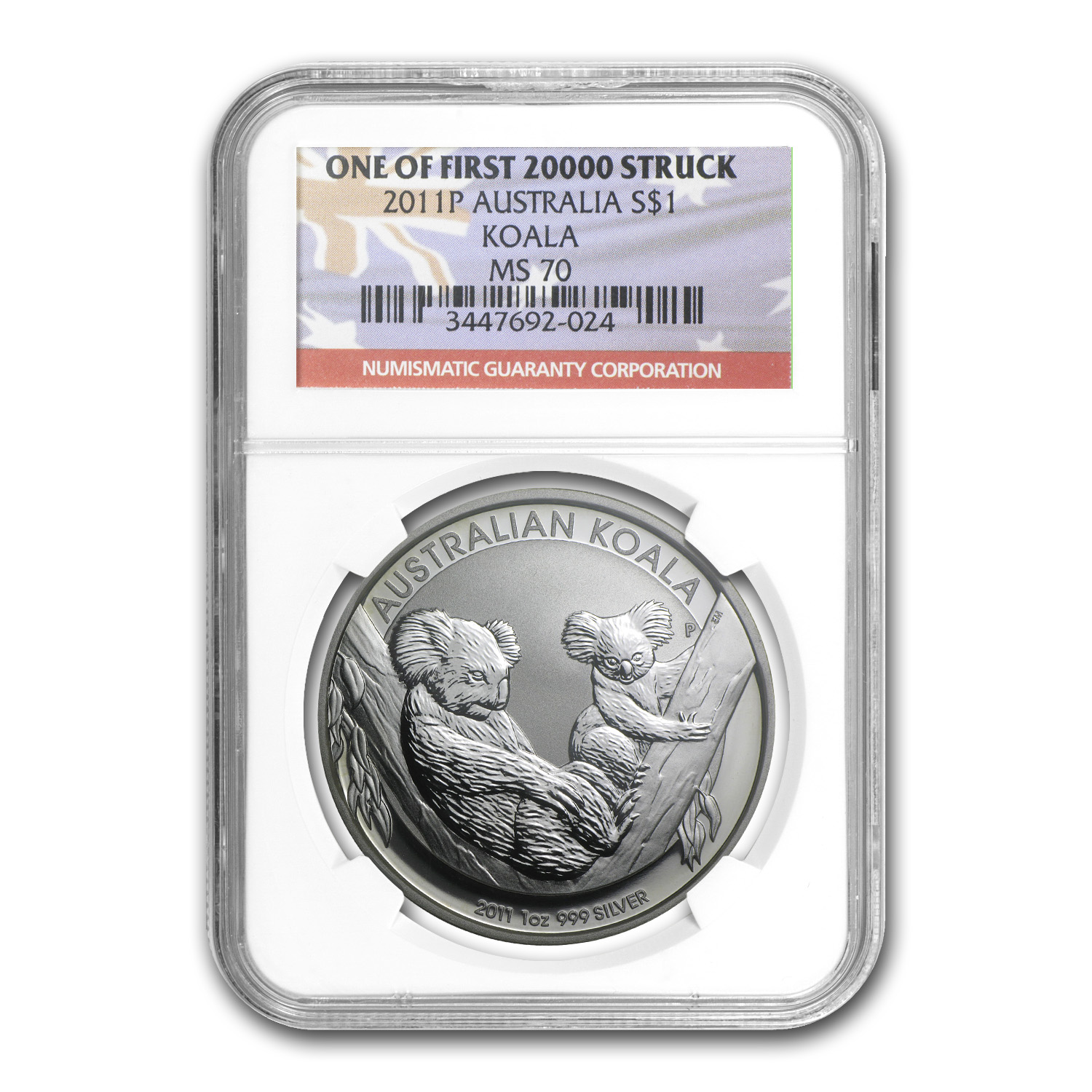 2011 Australia 1 oz Silver Koala MS-70 NGC (First of 20,000)