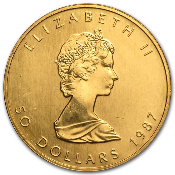 1987 Canada 1 oz Gold Maple Leaf BU