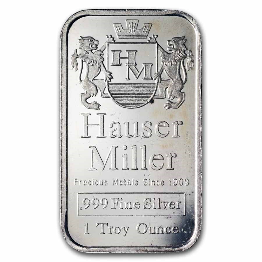 1 oz Silver Bar - Hauser & Miller