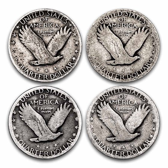 $1.00 Face Value Standing Liberty Quarters w/Dates
