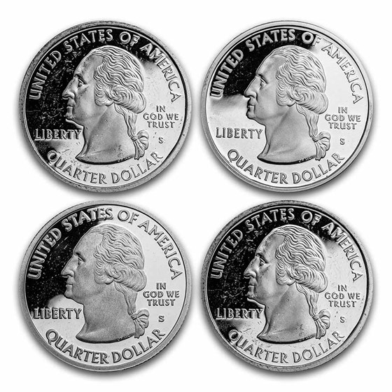 $1.00 Face Value 90% Silver Statehood/ATB Quarters Proof