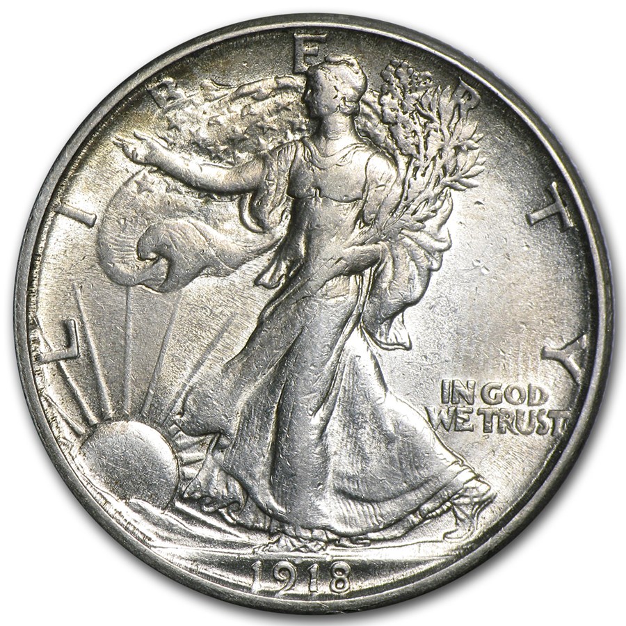 1918-S Walking Liberty Half Dollar AU