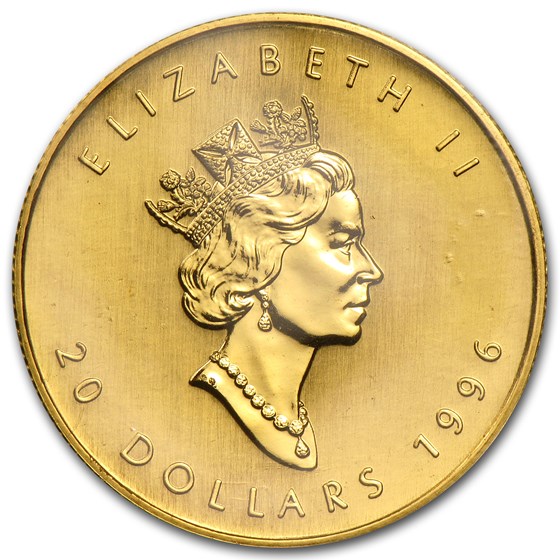 1996 Canada 1/2 oz Gold Maple Leaf BU