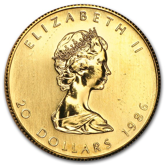 1986 Canada 1/2 oz Gold Maple Leaf BU