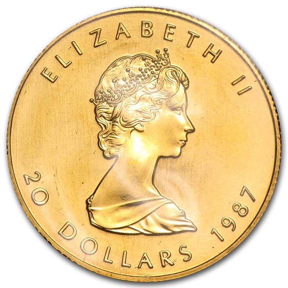 1987 Canada 1/2 oz Gold Maple Leaf BU
