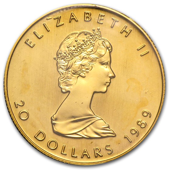 1989 Canada 1/2 oz Gold Maple Leaf BU