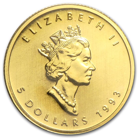 1993 Canada 1/10 oz Gold Maple Leaf BU
