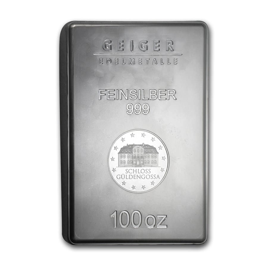 100 oz Silver Bar - Geiger (Security Line Series)