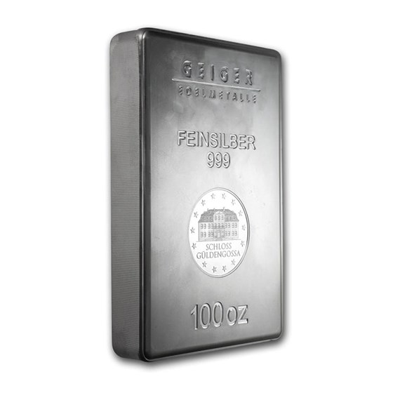 100 oz Silver Bar - Geiger (Security Line Series)