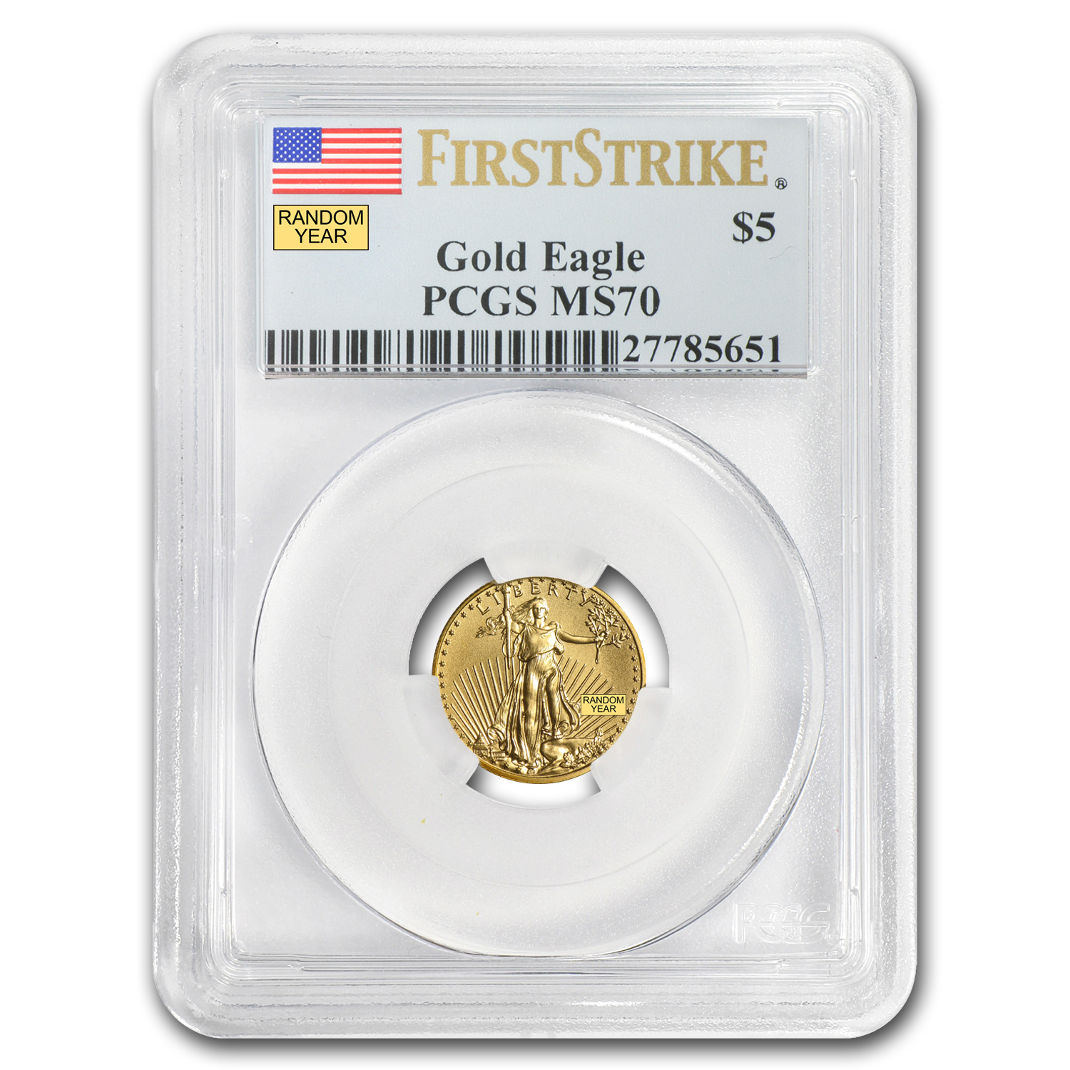 1/10 oz American Gold Eagle MS-70 PCGS (Random Year)
