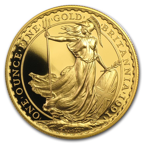 1991 4-Coin Gold Britannia Proof Set (w/Box &amp; COA)
