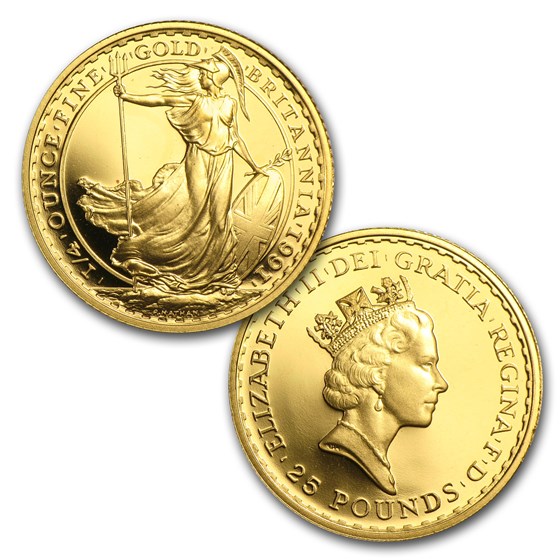 1991 4-Coin Gold Britannia Proof Set (w/Box &amp; COA)
