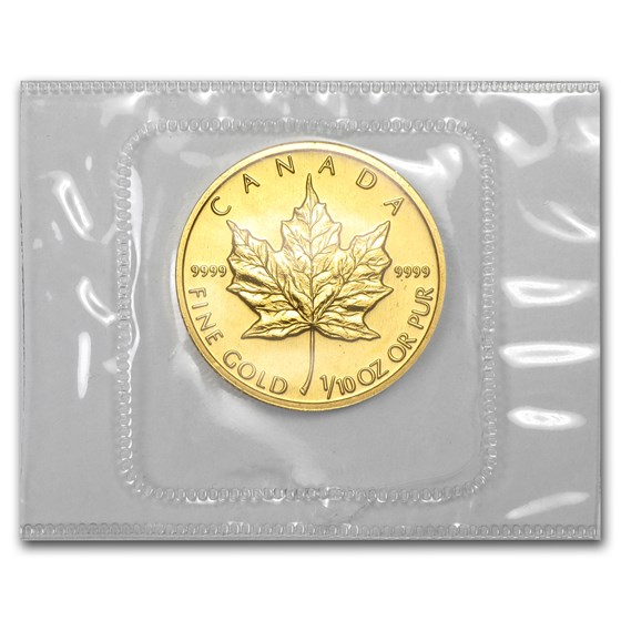 1990 Canada 1/10 oz Gold Maple Leaf BU