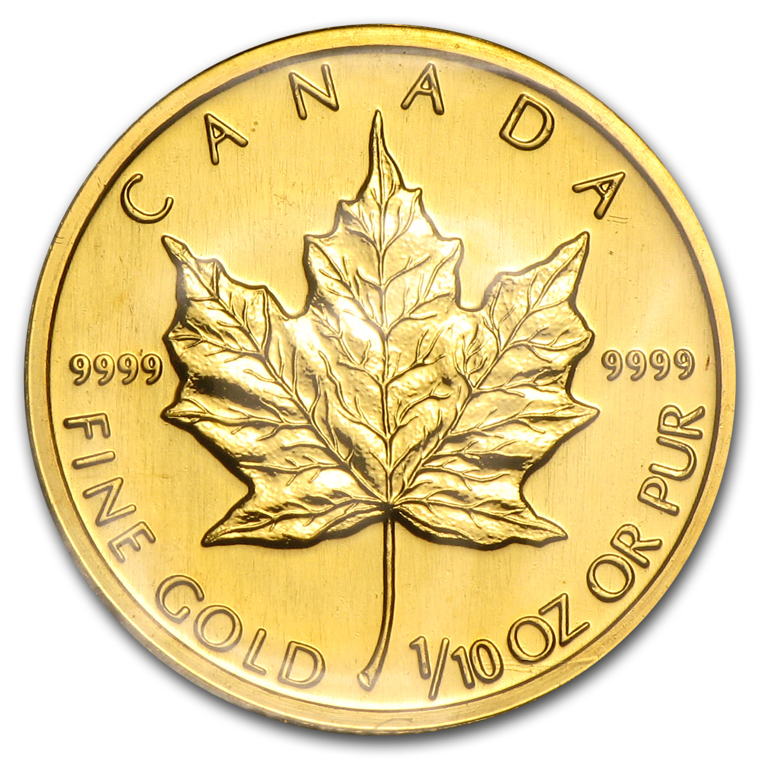 1991 Canada 1/10 oz Gold Maple Leaf BU