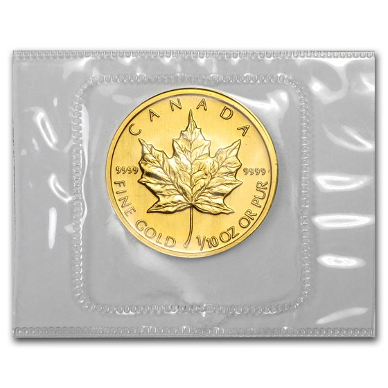 1991 Canada 1/10 oz Gold Maple Leaf BU