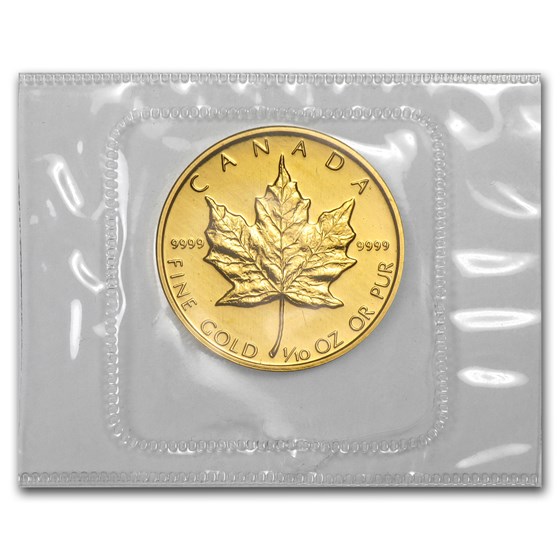 1989 Canada 1/10 oz Gold Maple Leaf BU