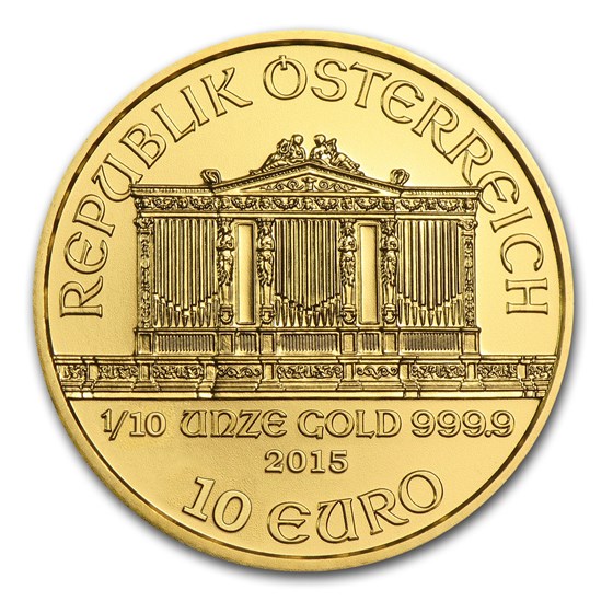 2015 Austria 1/10 oz Gold Philharmonic BU