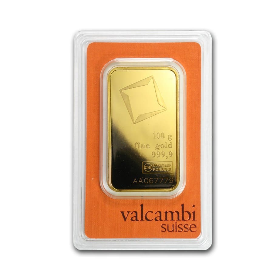 100 gram Gold Bar - Valcambi (In Assay) 100 gram Gold Bar - Valcambi (In Assay)