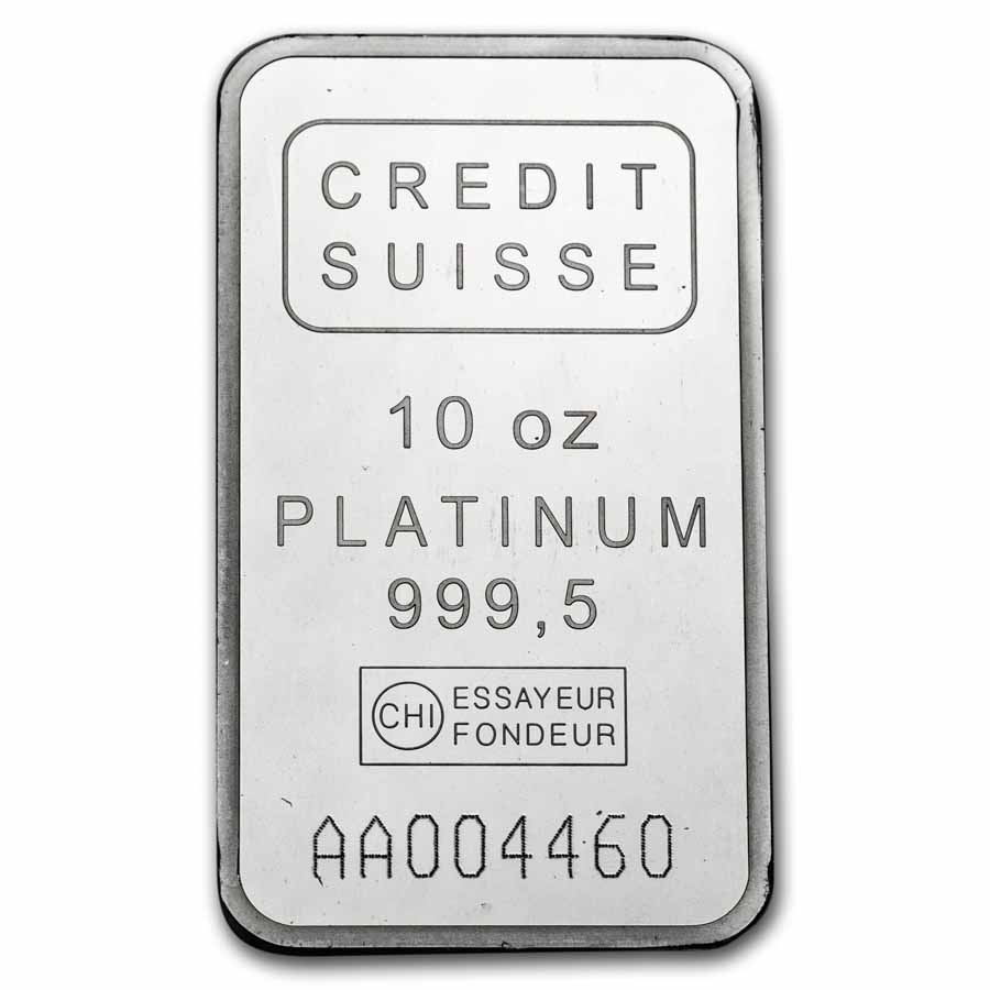 10 oz Platinum Bar - Secondary Market (.999+ Fine) 10 oz Platinum Bar - Secondary Market (.999+ Fine)