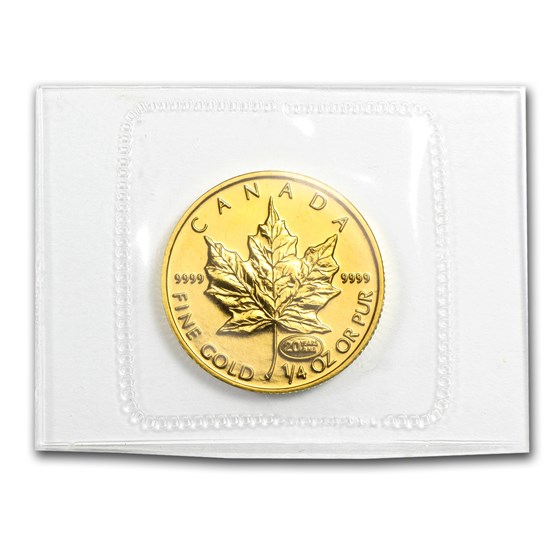 1999 Canada 1/4 oz Gold Maple Leaf BU (20 Years ANS Privy)