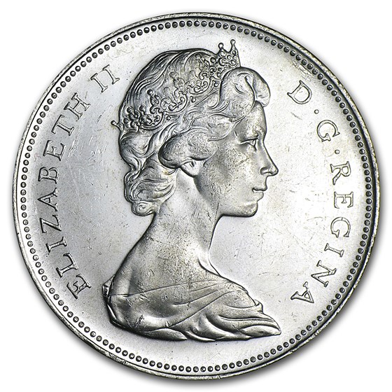 1958-1967 Canada Silver Dollar AU (ASW .60)