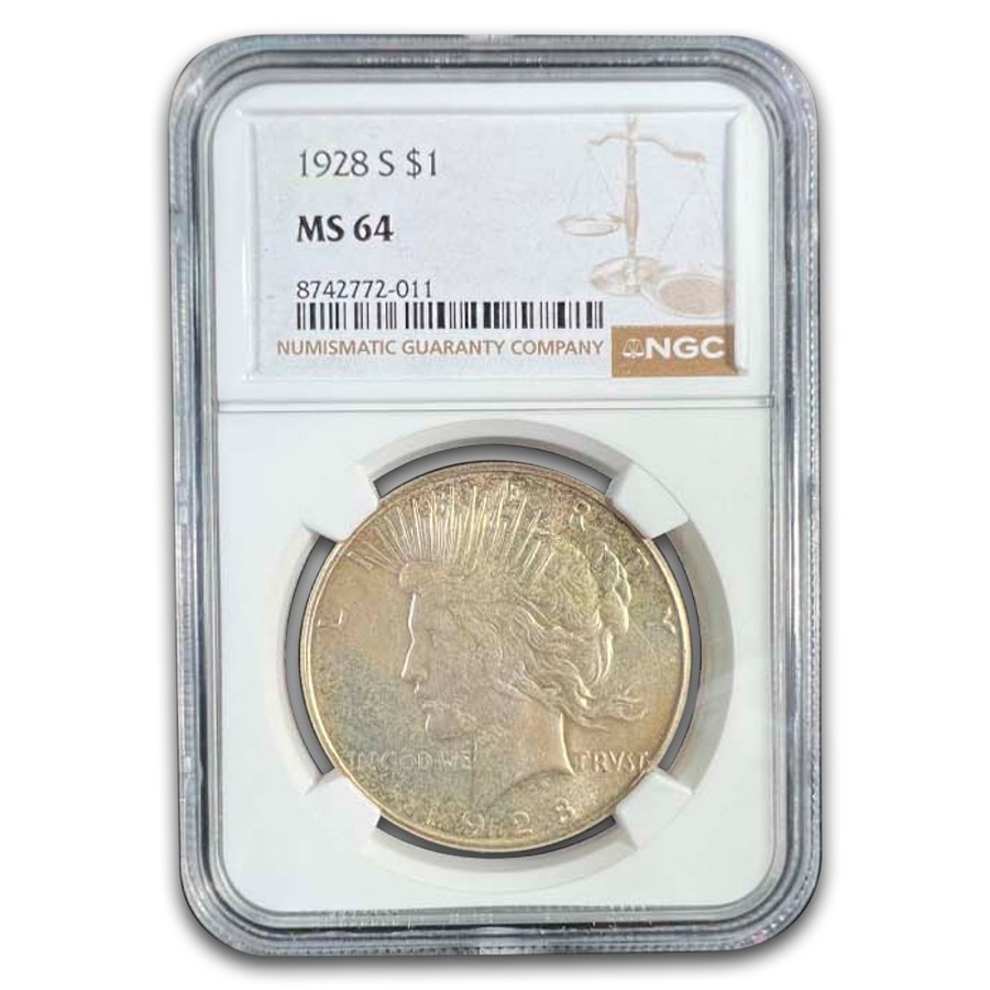 1928-S Peace Dollar MS-64 NGC