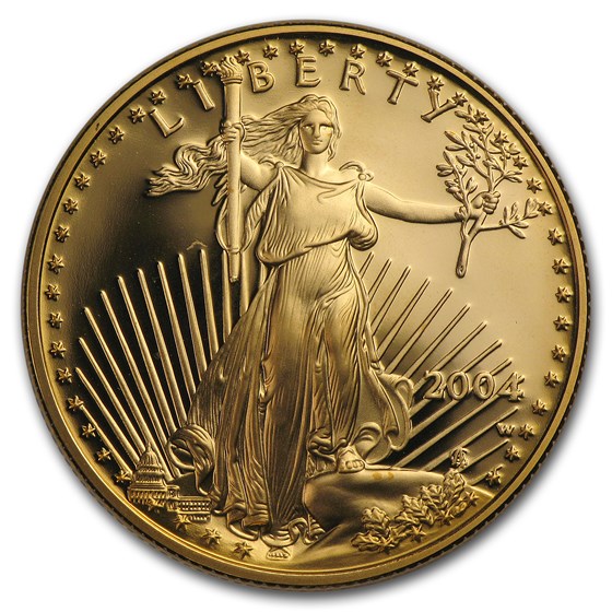 2004-W 1/2 oz Proof American Gold Eagle (w/Box &amp; COA)